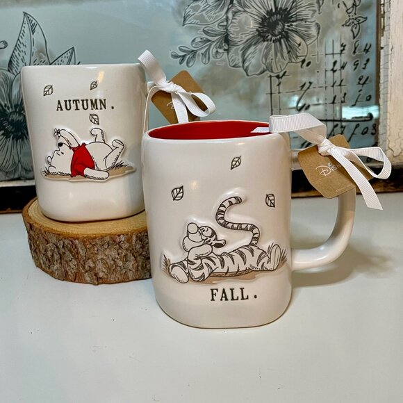NEW Rae Dunn Disney Winnie the Pooh Autumn and Tigger Fall Mug Set - Picture 1 of 2